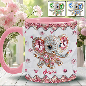 Just A Girl Who Loves Elephants - Personalized Elephant Accent Mug