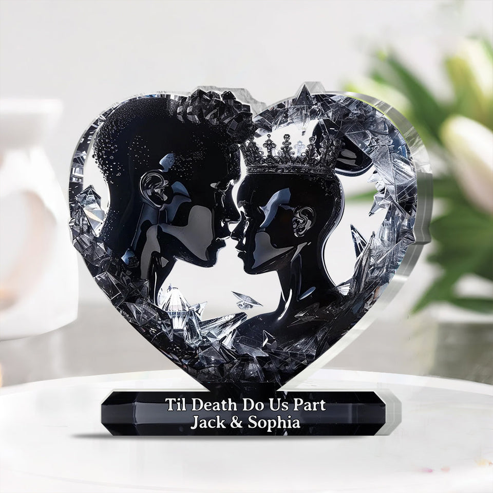 Till Death Do Us Part - Personalized Couple Custom Shaped Acrylic Plaque