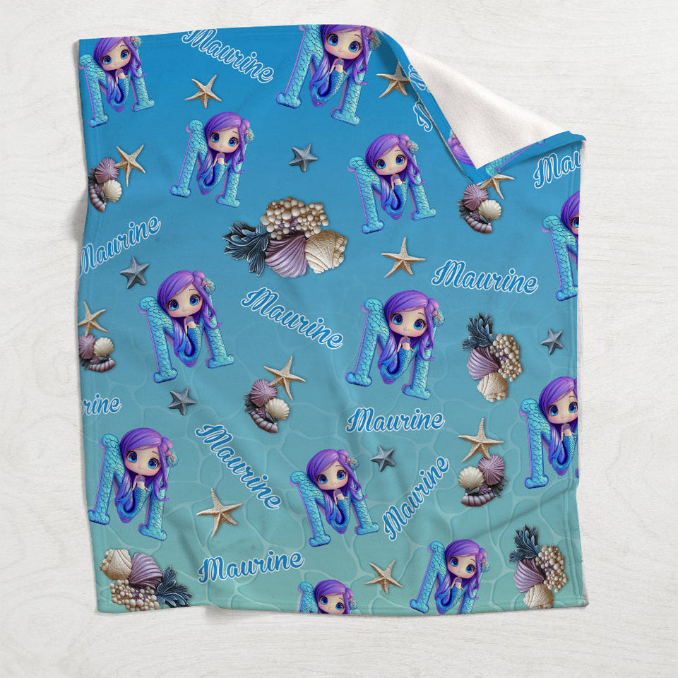 Beautiful Letter Gift For Grandkid - Personalized Kid Blanket