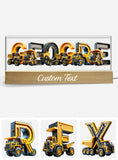 Construction Vehicles Name Light - Personalized Kid Custom LED Night Light