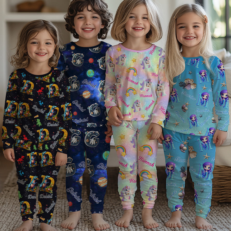 Beautiful Letter Gift For Grandkid - Personalized Kid Pajamas Set