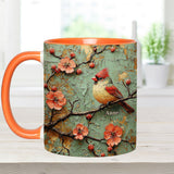 Beautiful Cardinals - Personalized Accent Mug