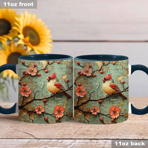 Beautiful Cardinals - Personalized Accent Mug