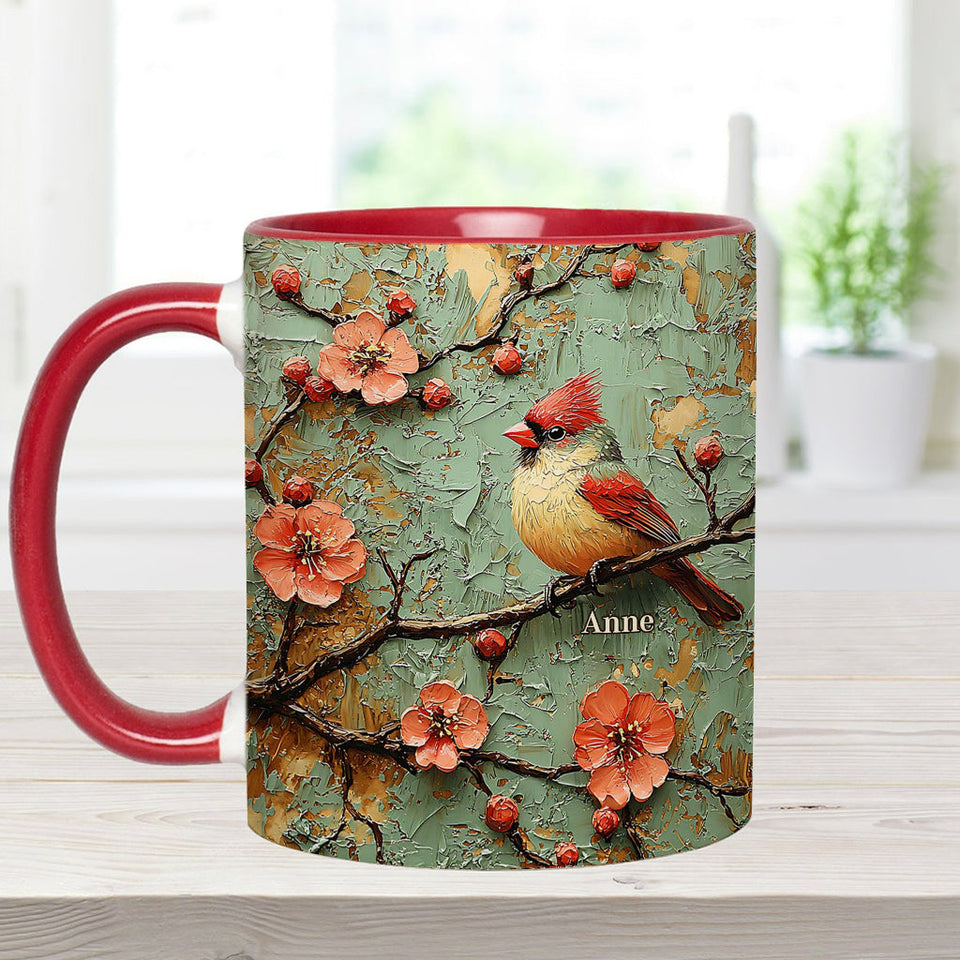 Beautiful Cardinals - Personalized Accent Mug