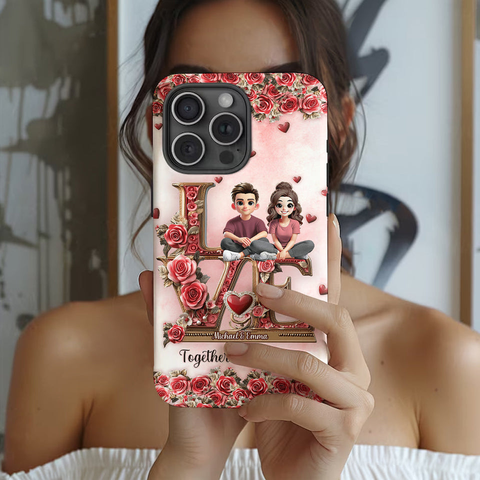 I Love You Forever - Personalized Couple Full Print Phone Case