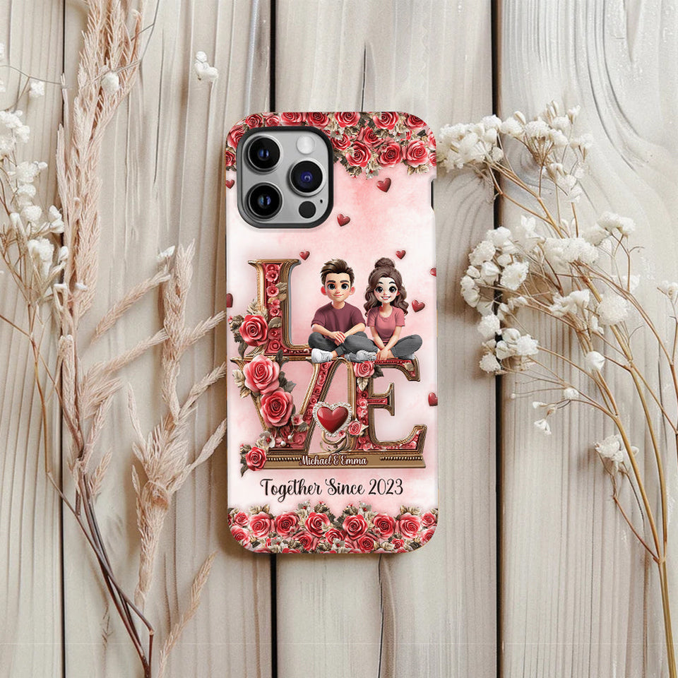 I Love You Forever - Personalized Couple Full Print Phone Case