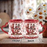 I Love You Forever - Personalized Couple Heart Handle Mug