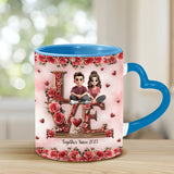 I Love You Forever - Personalized Couple Heart Handle Mug
