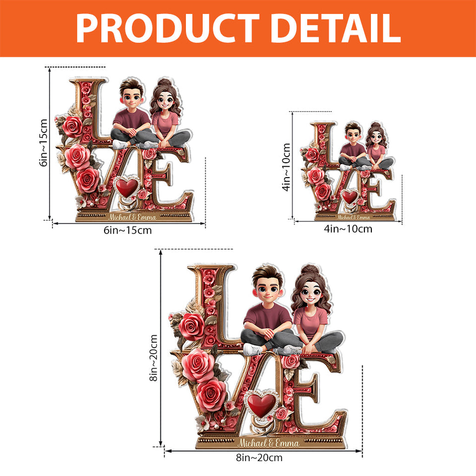 Love Between Us - Personalized Couple Custom Shaped Acrylic Plaque