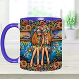 Soul Sisters Journey: Peace & Wanderlust - Personalized Hippie Accent Mug