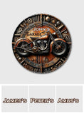 Awesome Biker - Personalized Biker Round Metal Sign