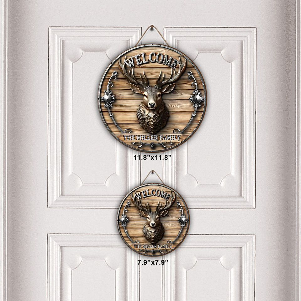 Love Hunting - Personalized Hunting Round Wood Sign