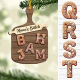 Gingerbread Alphabet Letter - Personalized Family 2 Layered Wooden Ornament