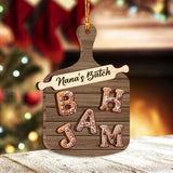 Gingerbread Alphabet Letter - Personalized Family 2 Layered Wooden Ornament