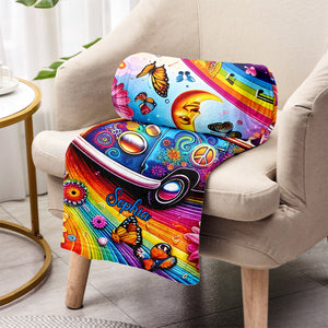 Awesome Bus - Personalized Hippie Blanket