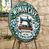 Welcome To My Sewing Room - Personalized Sewing Round Wood Sign