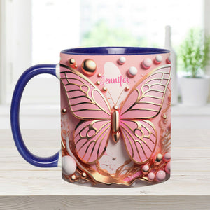 Love Butterfly - Personalized Butterfly Accent Mug