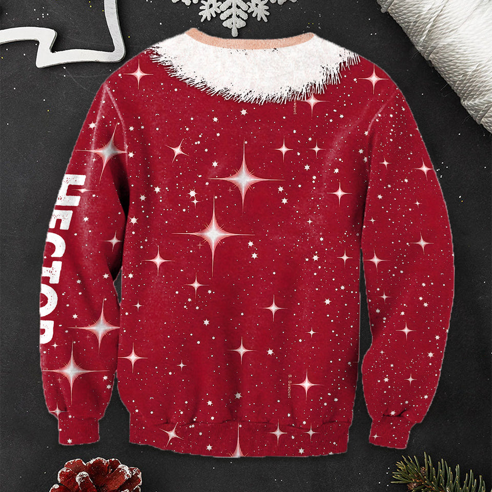 Hohoho I'm Your Santa - Personalized Couple Ugly Sweater