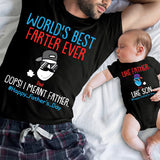 World's Best Farter In Training Farter - Personalized Father T-shirt And Baby Onesie