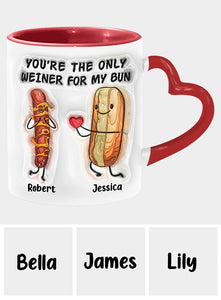 You Are The Only One - Personalized Couple Heart Handle Mug