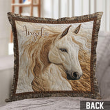 Love Horses - Personalized Horse Throw Pillow