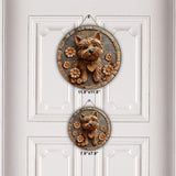 Cute Yorkshire Terrier - Personalized Dog Round Wood Sign