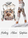 Cool Cow With Leopard Glasses - Personalized Highland Cow Hoodie and Leggings