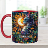 Floral Cat - Personalized Cat Accent Mug