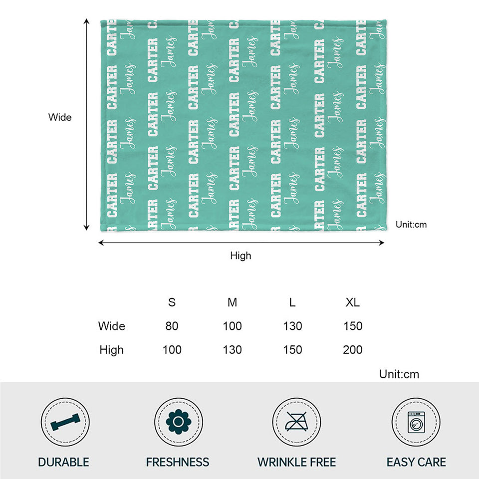 Custom Name Pattern - Personalized Newborn Blanket