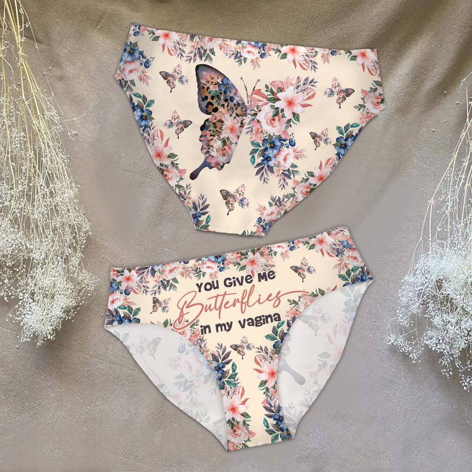 You Give Me Butterflies In My Vagina - Couple Women Briefs