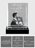The Best Is Yet To Come - wedding gift for husband, wife, boyfriend, girlfriend - Personalized Laser Engraving 3D Cuboid Shaped Crystal Lamp