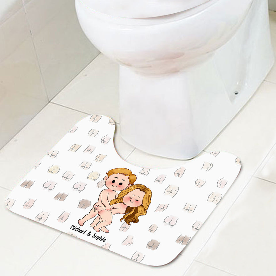I Hope Your Day Is As Nice As Your Butt - Personalized Couple Bathroom Curtain & Mats Set