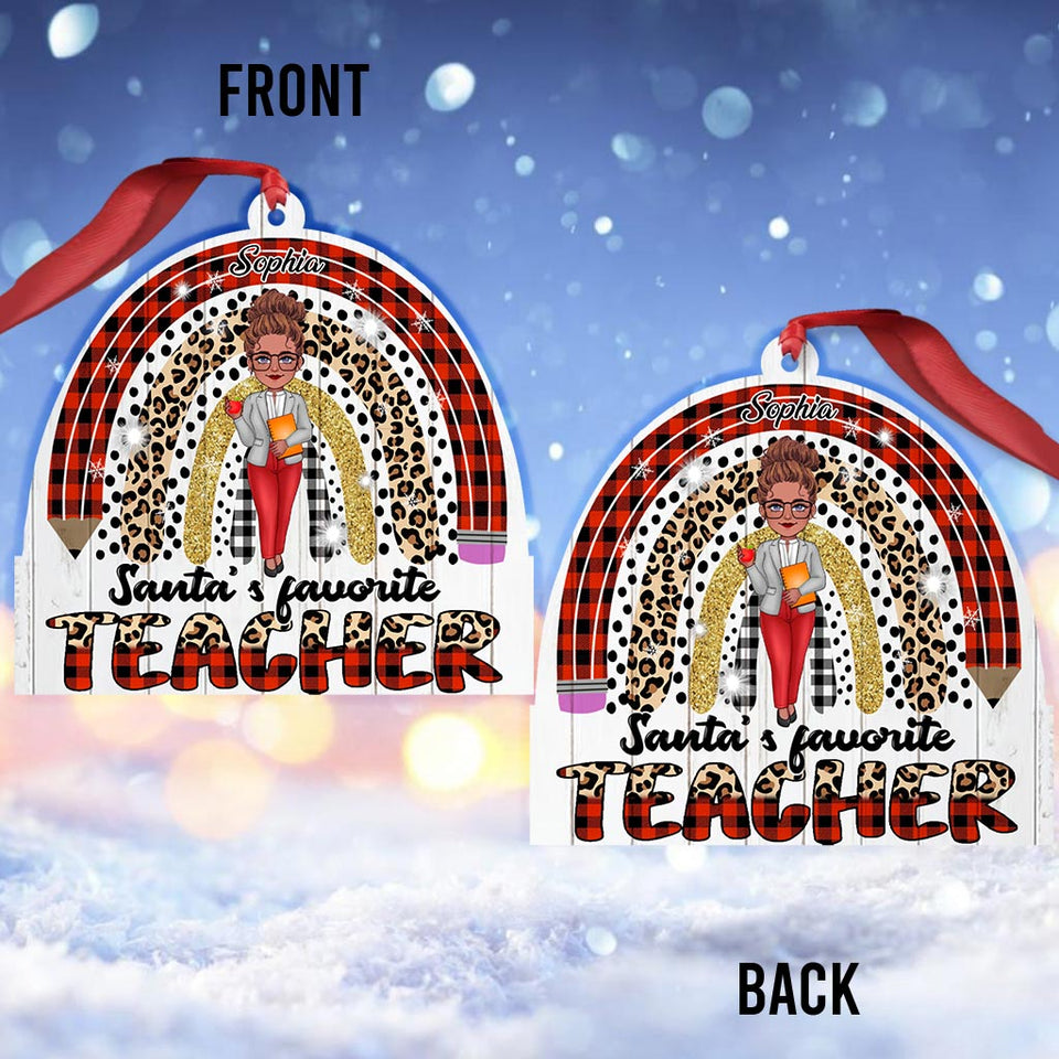 Santa's Favorite Teacher - Personalized Teacher Ornament
