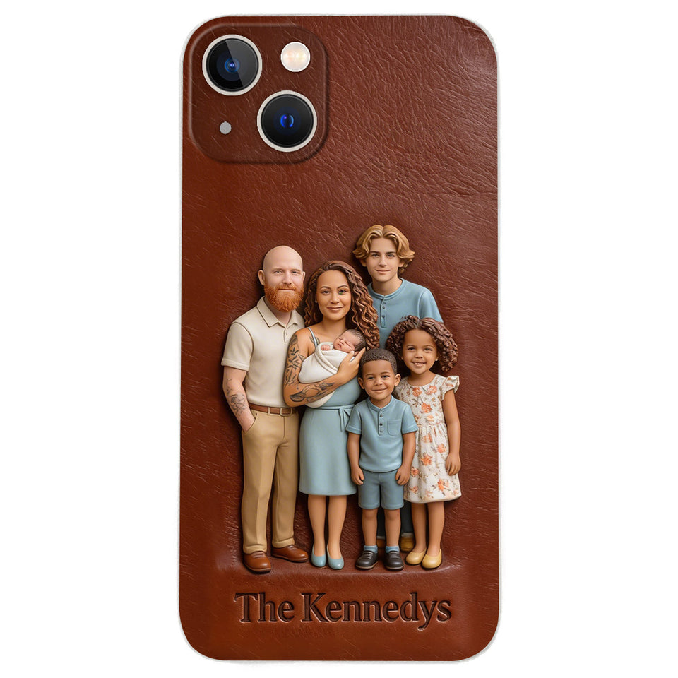 Custom Any Photo - Personalized Family Leather Phone Case