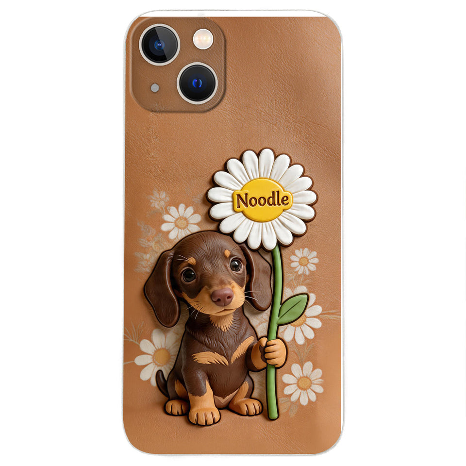 Custom Any Photo - Personalized Dog 3D Embossed Leather Phone Case
