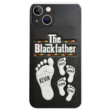 The Blackfather - Personalized Father 3D Embossed Leather Phone Case