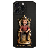The King Dad - Personalized Father 3D Embossed Leather Phone Case