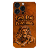 Papa Lion - Personalized Father 3D Embossed Leather Phone Case