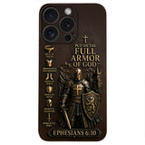 Put On The Full Amor Of God, Gift for Christians - Personalized Christian 3D Embossed Leather Phone Case