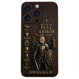 Put On The Full Amor Of God, Gift for Christians - Personalized Christian 3D Embossed Leather Phone Case