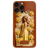 Custom Any Photo Unique Birth Flower - Personalized Self Love Leather Phone Case
