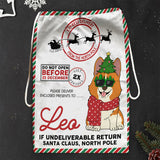 Do Not Open Before 25 December - Personalized Dog Drawstring Tote Bag