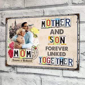 Forever Linked Together - Gift for mom, daughter, son - Personalized Rectangle Metal Sign