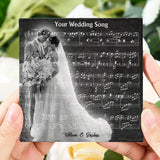 Beautiful In White - Personalized Husband And Wife Square Shaped Stone