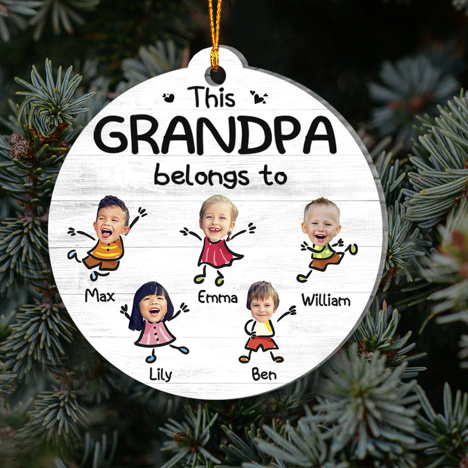 This Grandpa Belongs To - Personalized Grandpa Ornament