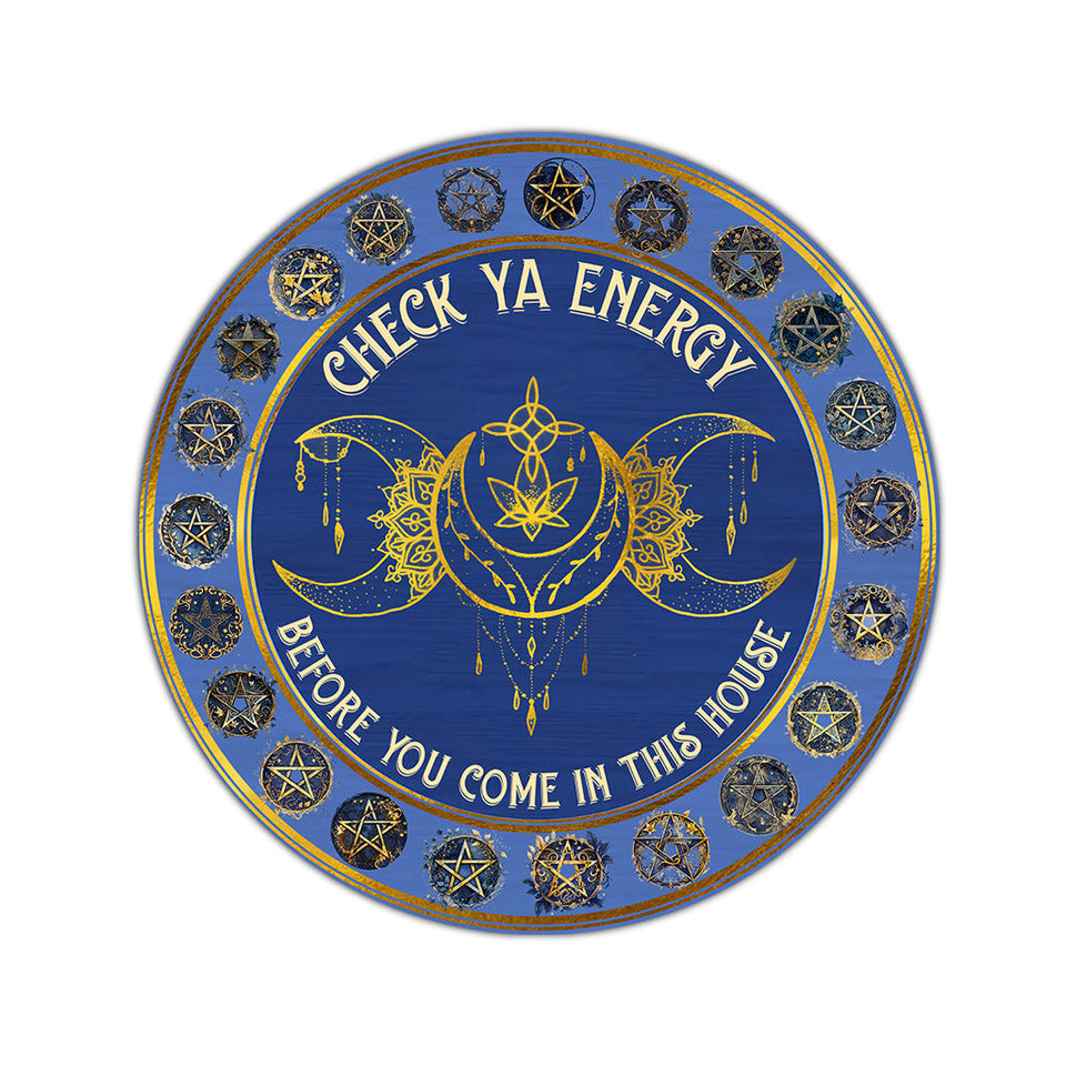 Check Your Energy - Witch Round Rug