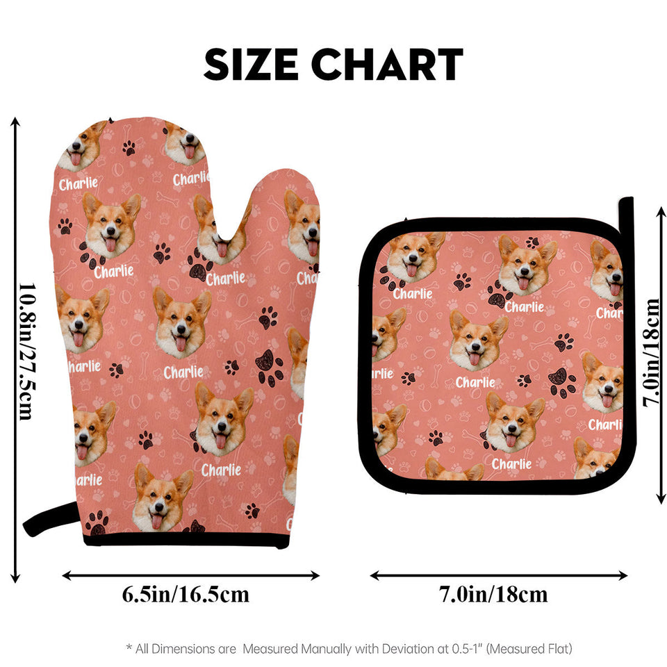 Custom Photo Pet Blanket - Gift for cat lovers - Personalized Oven Mitts & Pot Holder Set