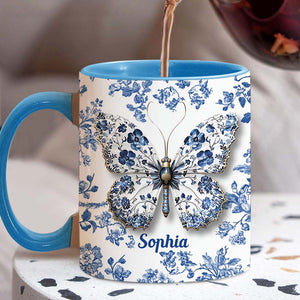 Love Butterflies - Personalized Butterfly Accent Mug