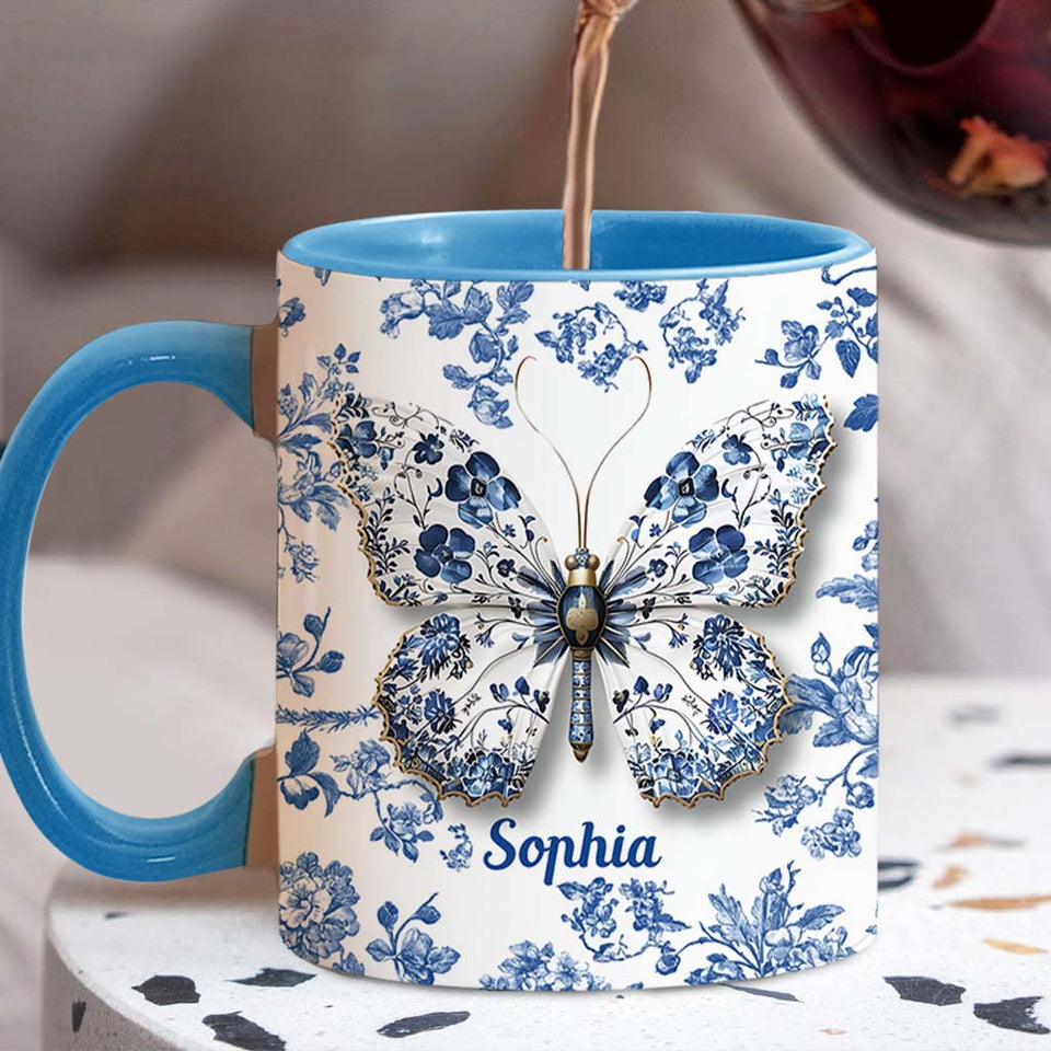 Love Butterflies - Personalized Butterfly Accent Mug