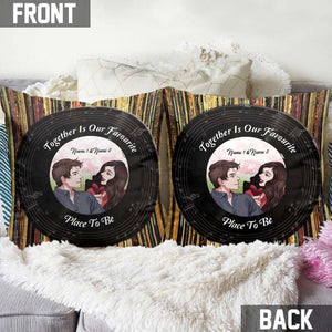 I Met You I Liked You I Love You Vinyl - Personalized Couple Throw Pillow